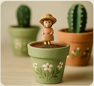 Vaso pintado com miniatura